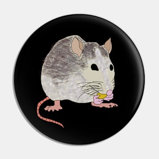 Rat Eating Cheese Pin