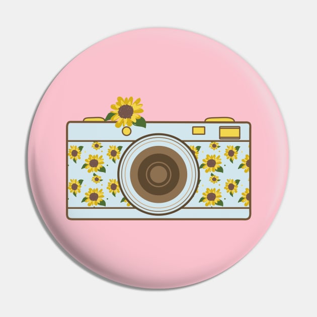 Camera with sunflowers Pin by Wlaurence