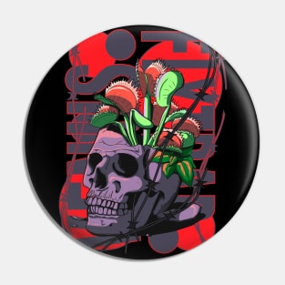 Venus flytrap in a skull Pin