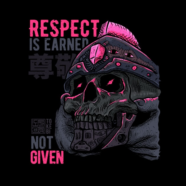 Respect is Earned Warrior Skull by TOKEBI