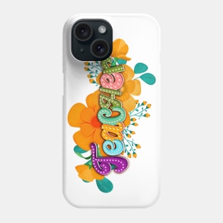 Teacher floral lettering Phone Case