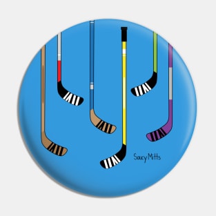 Colorful Hockey Sticks Pin