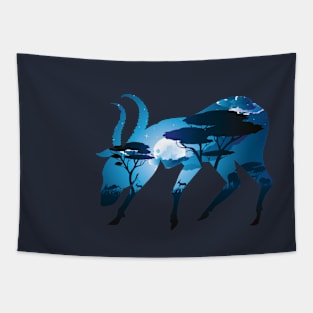 Night Landscape with Antelopes Tapestry