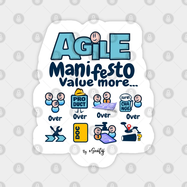 Agile Manifesto, Value More ... Magnet by eSeaty