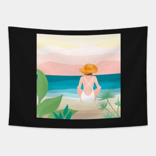 Summer vibes a day at the beach Tapestry