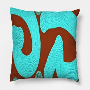 Turquoise brown Pillow