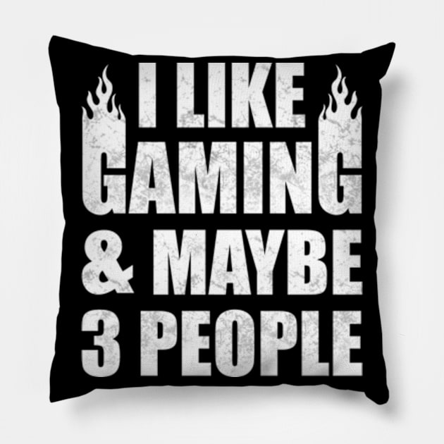 I Like Gaming & Maybe 3 People Pillow by CreativeSalek