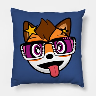 Excited Fox Robin Pillow