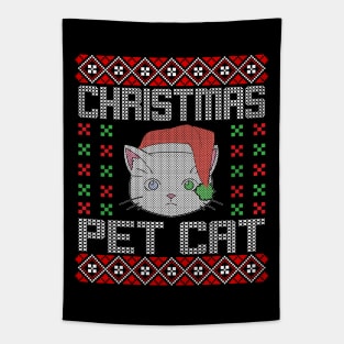 Christmas Pet Cat Ugly Christmas Sweater Tapestry