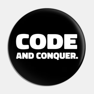 code and conquer coder humor funny nerds Pin