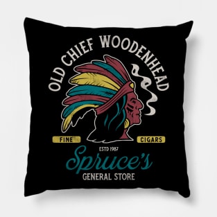 Old Chief Woodenhead - Stephen King - Vintage Distressed Horror Pillow