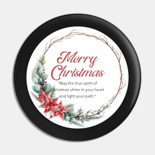 Merry Christmas Round Sticker 17 Pin