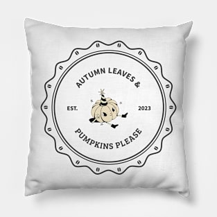 Autumn Leaves and Pumpkins Please Pillow