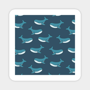 Cute whale in blue ocean Magnet