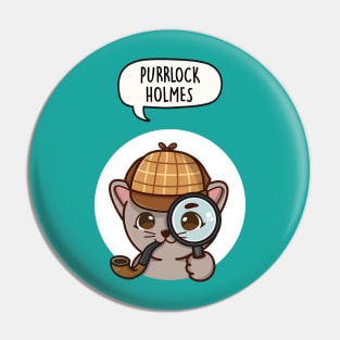 Purrlock Holmes Cat Pin