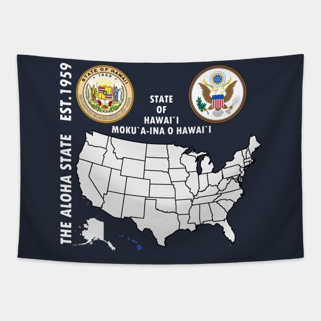 State of Hawaii Tapestry by NTFGP