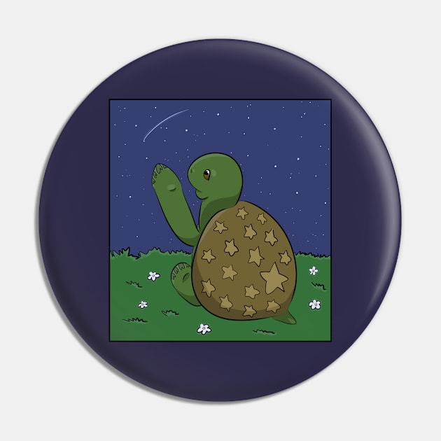 Cute Turtle And Stars Pin by HugSomeNettles