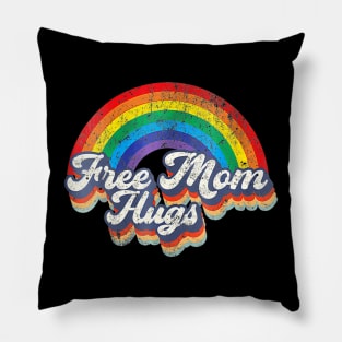 Womens Free Mom Hugs Rainbow Heart Lgbt Flag Lgbt Pride Month Pillow