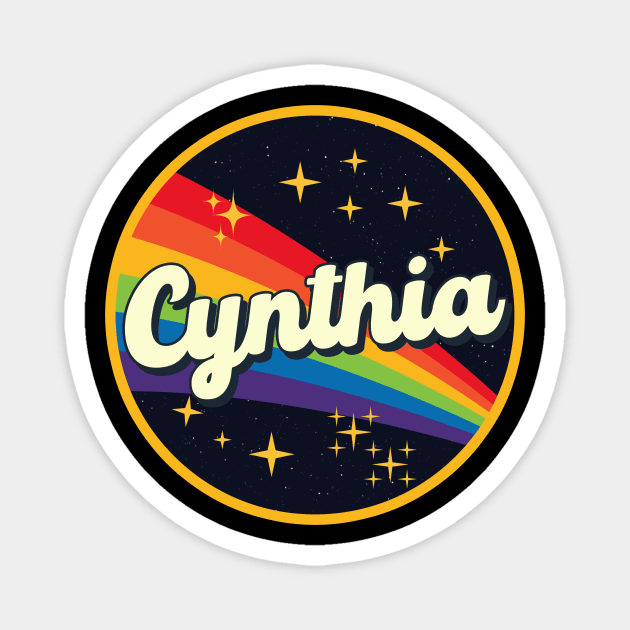 Cynthia // Rainbow In Space Vintage Style Magnet by LMW Art