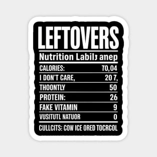 Leftovers Nutrition Facts Thanksgiving Leftover Recipes Magnet