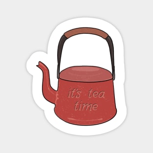 It's tea time enamel tea kettle Magnet