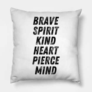 Brave Spirit Kind Heart Pierce Mind Christian Quote Pillow