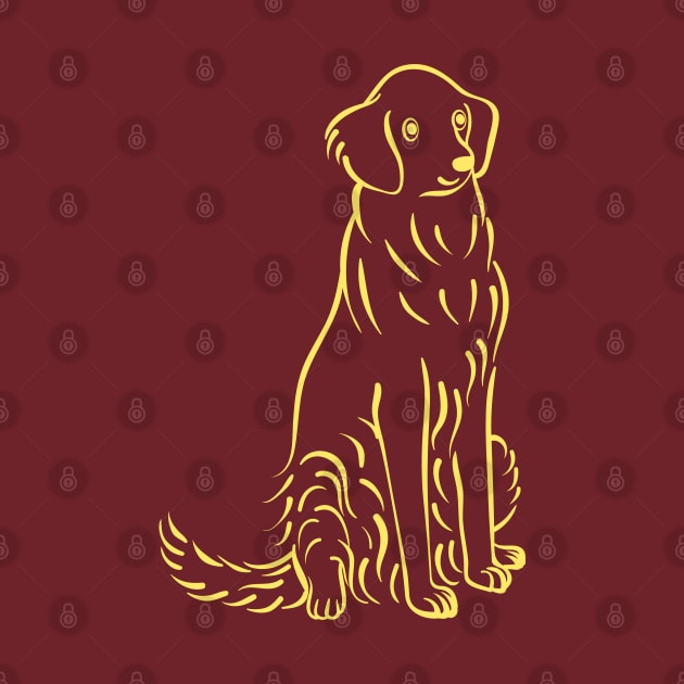 Sitting Golden Retriever by illucalliart