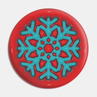 Blue plastic snowflake Pin