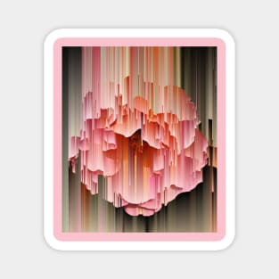 Glitched Open Rose Magnet