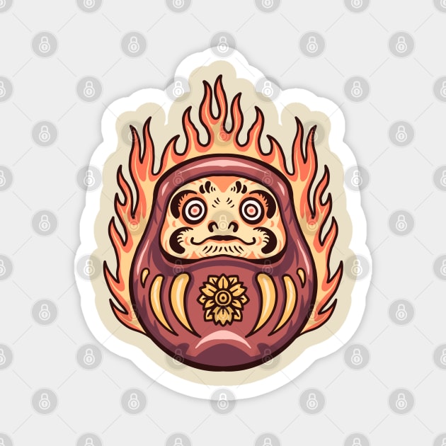 flaming daruma tattoo Magnet by donipacoceng