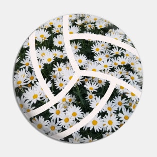 White Daisy Volleyball Pin