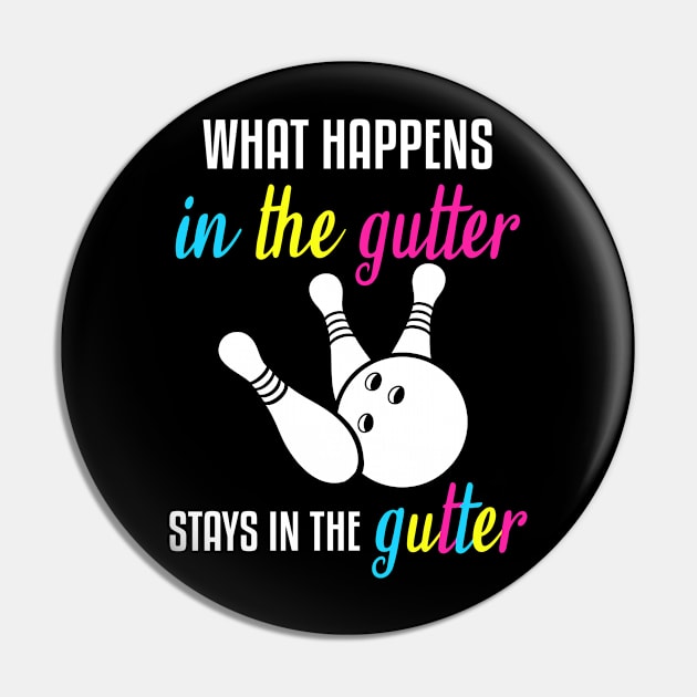 Funny Bowling Gutter Gift Pin by JKFDesigns