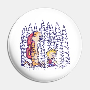 Let's Hiking with Calvin and Hobbes Pin