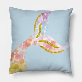 Ocean Watercolor Mermaid Pillow