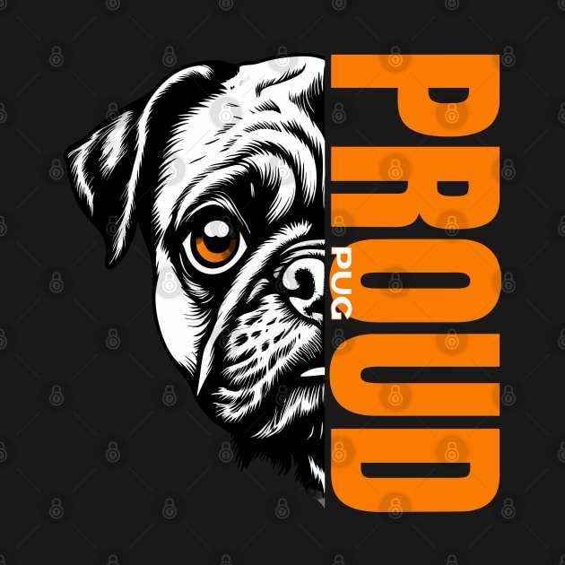 Majestic Pug Design: Unleashing Proud in Every Detail by SergioArt