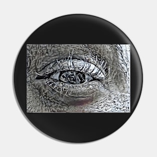 Squinting Charcoal Eye of Madness Pin