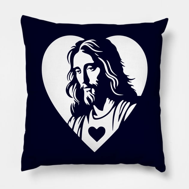 Jesus in my heart Jesus Silhouette Pillow by Hobbybox