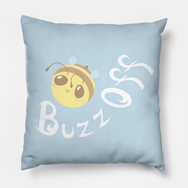 Buzz Off Pillow by AlexMathewsDesigns