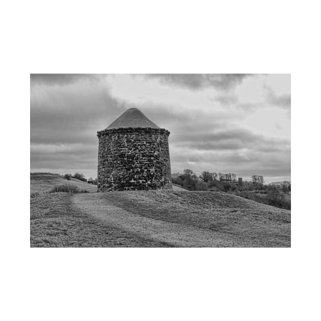 Beacon Tower at Burton Dassett Black and White by avrilharris