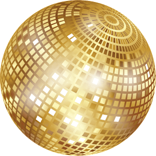Disco Ball / Mirror Ball / Glitter Ball (Gold) Magnet