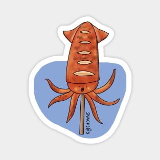 Grilled Squid on a Stick Magnet