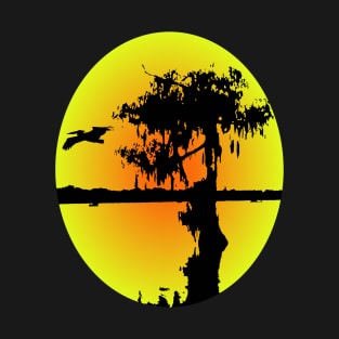 Trippy Swamp Silhouette T-Shirt