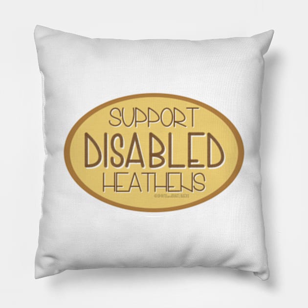 Support Disabled Heathens - Yellow Pillow by Spiritsunflower