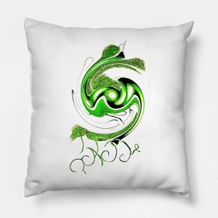 GREEN SWIRL, PEAS Pillow