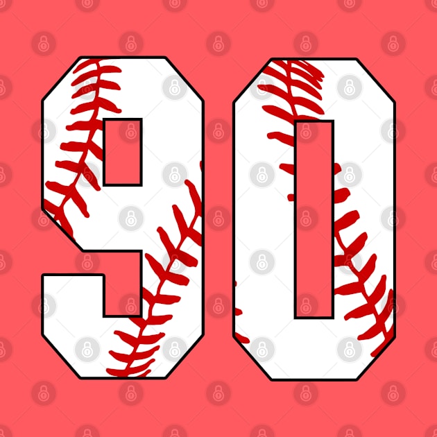 Baseball Number 90 #90 Baseball Shirt Jersey Favorite Player Biggest Fan by TeeCreations