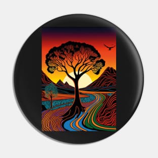 Aboriginal Art Inspired Landscape Pin