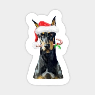 Doberman Christmas Magnet