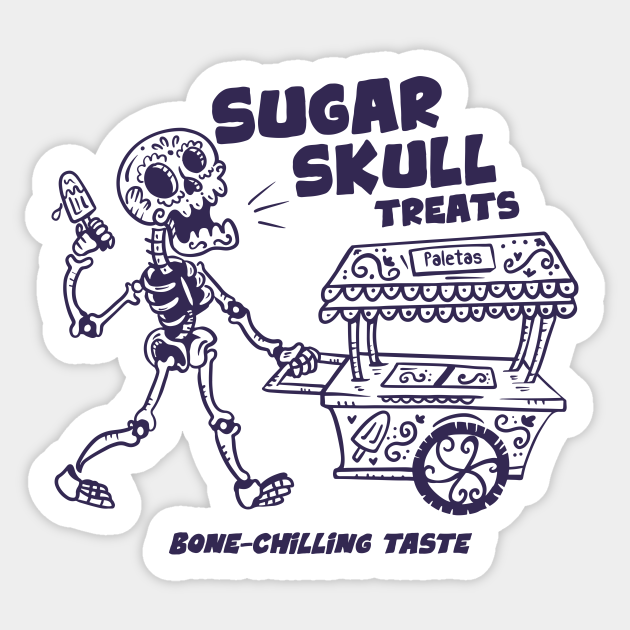 Sugar Skull Treats // Funny Day of the Dead Ice Cream Cart - Sugar Skull - Sticker