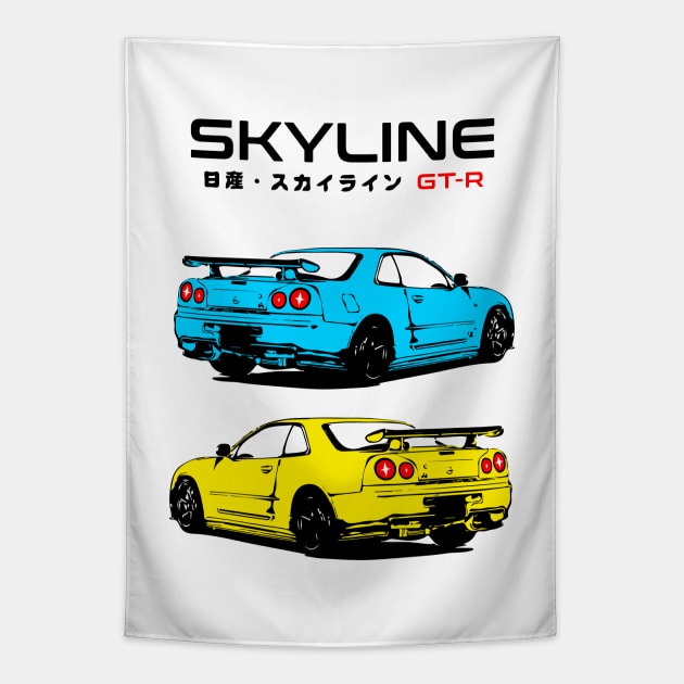 GTR Blue & Yellow Tapestry by Widmore