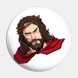 Jesus Superhero Portrait Pin